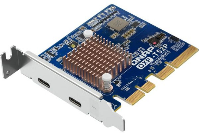 QNAP 썬더볼트 5 듀얼 포트 확장 카드 PCIe Gen4 x4 QXP-T52P, Thunderbolt 5