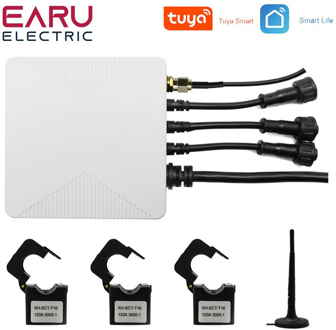 Tuya 스마트 라이프 3 상 와이파이 에너지 KWH 미터 80A 300A 전력 클램프 전류 변압기 앱 모니터 및 기록 소비량, 1000A CT, 07 1000A CT, 1개