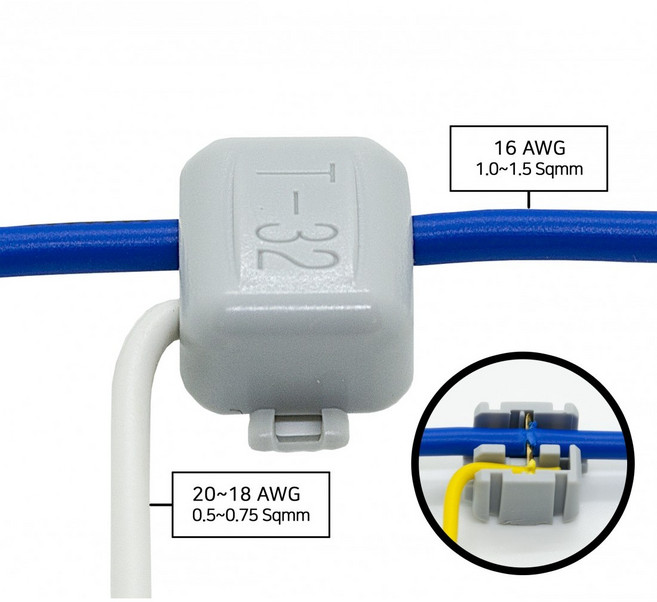 알파오 분기형 무탈피 전선 커넥터 T-32 (전기공사 인건비 절감), 50개