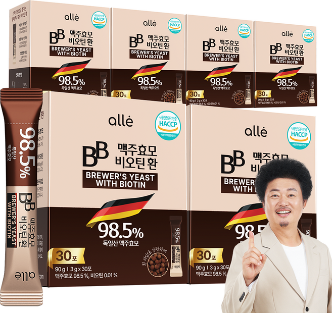 맥주효모 맥주효모환 비오틴 독일 식약청 HACCP, 90g, 6개