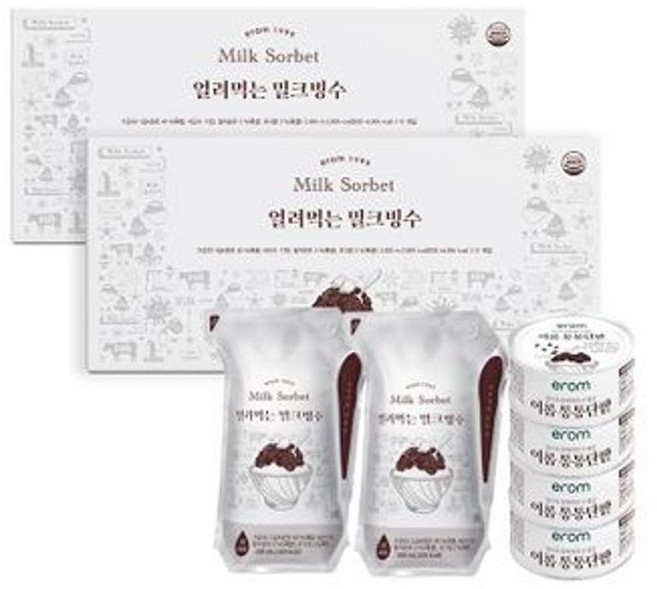 이롬 얼려먹는 밀크빙수 24팩+통통단팥 4캔, 1세트, 200ml