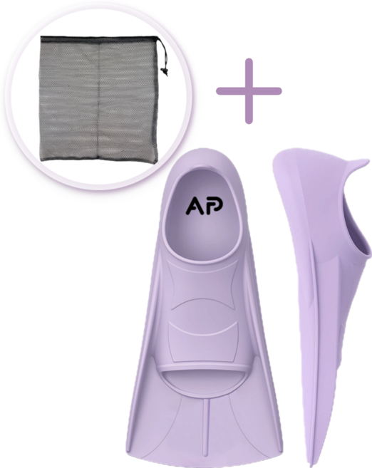 올팜 소프트&이지 숏핀 오리발 메쉬백 포함, 라일락