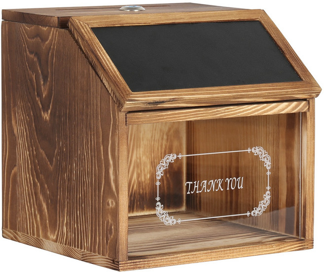 우편함 우체통 편지통 벽걸이 박스 원목 예쁜 브라운, 1개