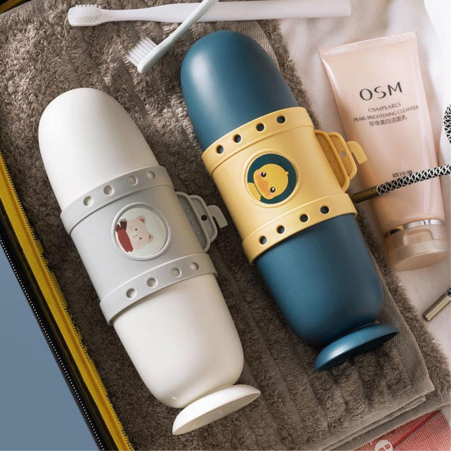 칫솔케이스 잠수함 동물 보관함 강아지구강관리, 아이보리, 1개