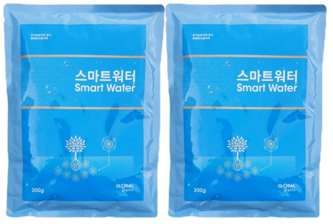 스마트워터 200g 2개세트 토양 수분 보습제 보습 가뭄 스트레스 해소 건조 열과 병해 방지, 2개