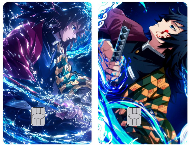 귀멸의칼날 카드스티커 카드커버 체크카드 신용카드 카드스킨 귀칼 카드커스텀, 1세트, 기유(B)