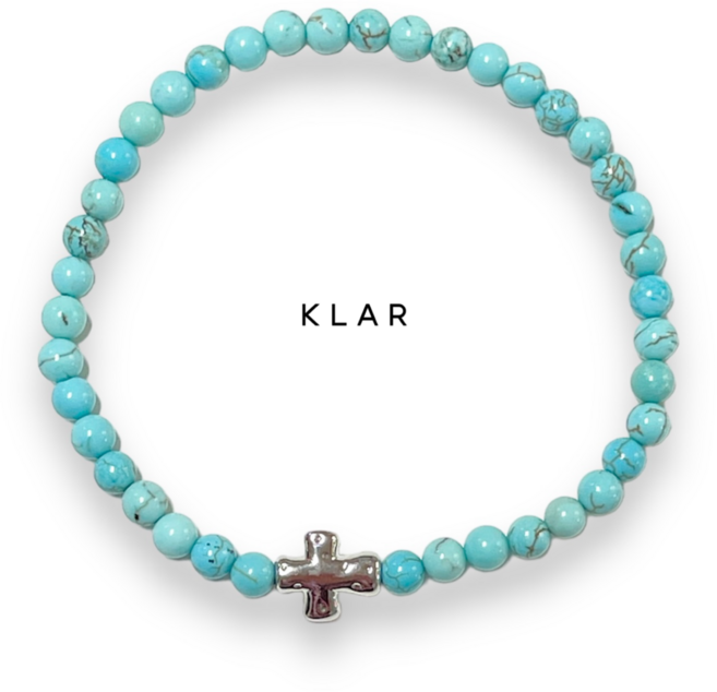 클라(KLAR) 터키석 엔틱십자가 팔찌 (4미리)