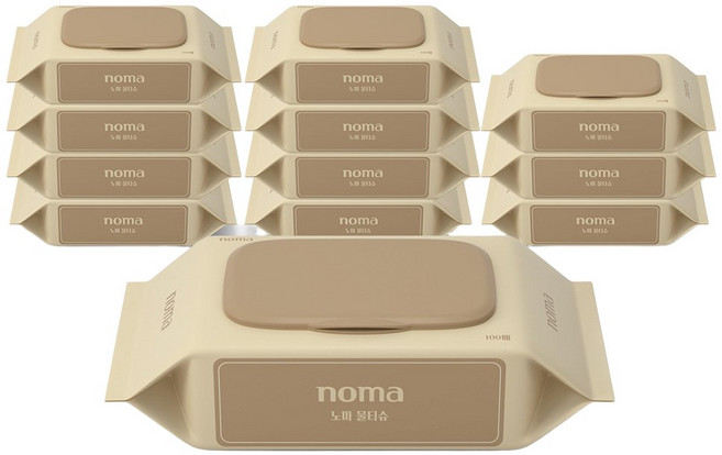 노마 물티슈 베이직 100매 캡형 (12개입), 12개