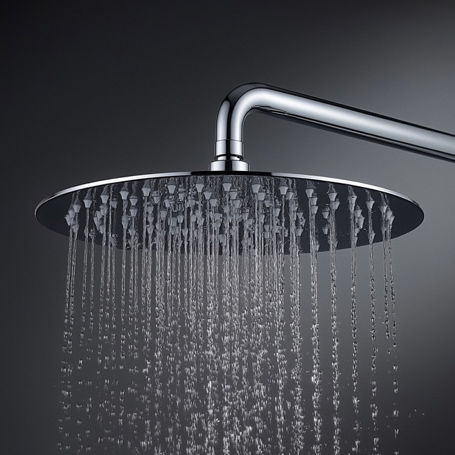 잔수 차단 스테인리스 해바라기 샤워 헤드 수전 욕실 샤워기 헤드 레인샤워, 와이드핏 사각형, 실버, 1개