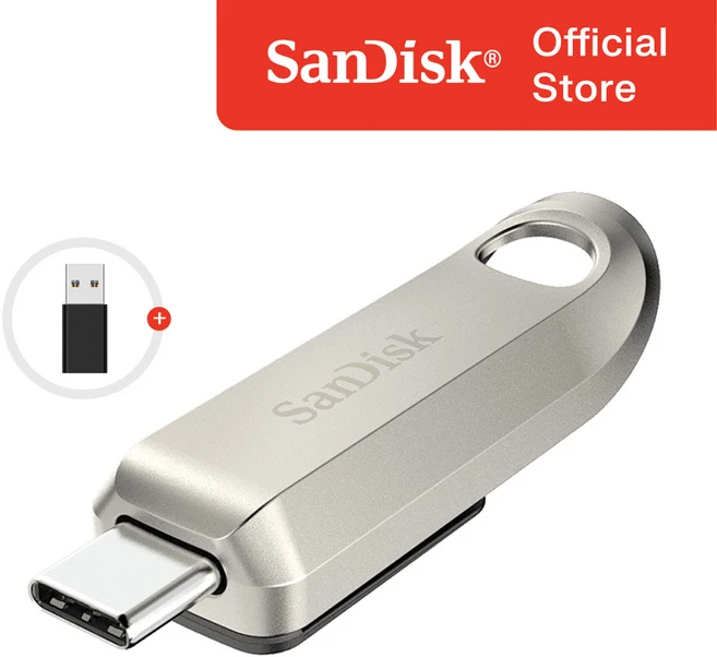샌디스크 USB 메모리 CZ75 울트라 럭스 C타입 Gen1 400MB/s + 젠더 패키지, 64GB - 쿠팡
