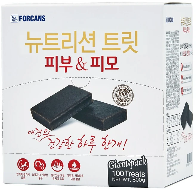 포켄스 강아지 뉴트리션 트릿 영양제, 800g, 피부/피모, 1개 - 쿠팡