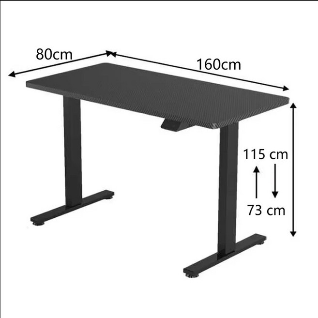 높이 조절 책상 스탠딩 데스크 컴퓨터 학습 스마트, Carbon Fiber 160x80