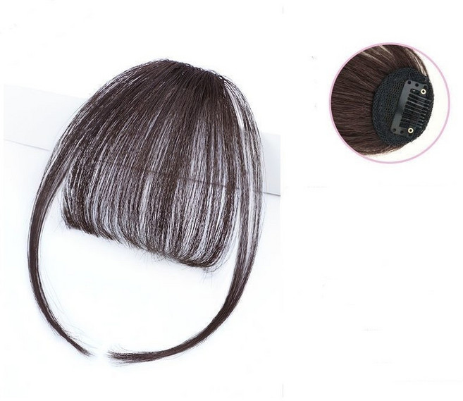 100% 인모 리얼 앞머리 이마 3D SH1327, 1개, 구렛나루 다크브라운