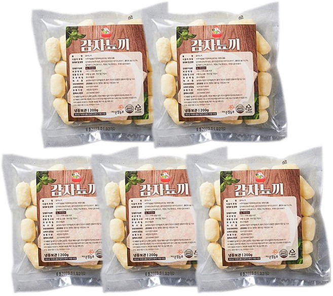 국산 감자뇨끼 냉동뇨끼 파스타 200gx5팩, 200g, 5개
