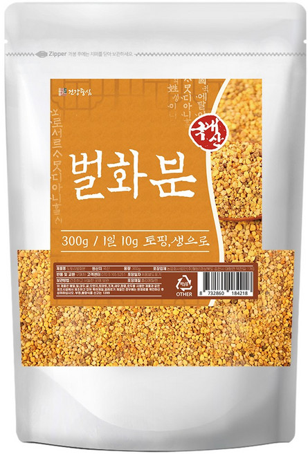 건강중심 국산 벌화분 비폴렌 꿀벌화분 먹는 도토리 화분, 1개, 300g