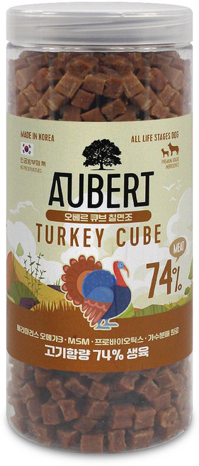 오베르 가수분해 강아지 수제간식, 1개, 1kg, 칠면조