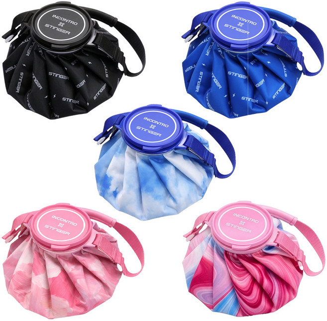 인콘트로 스팅어 빅사이즈 스트랩 아이스 파우치 얼음주머니 냉온겸용, FREE(7x25cm), 에어 블루