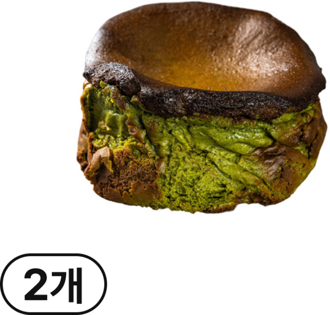 모아 바스크 말차 치즈케이크 그린티 케이크 호텔케이크 (냉동), 2개, 240g