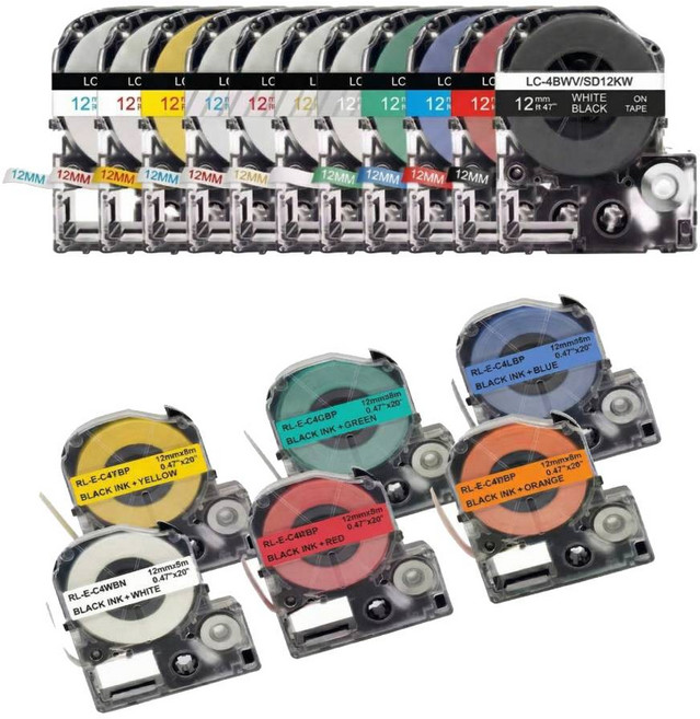 엡손 라벨프린터 테이프 호환, 9mm, 검정용지 골드문구 TC_KZ