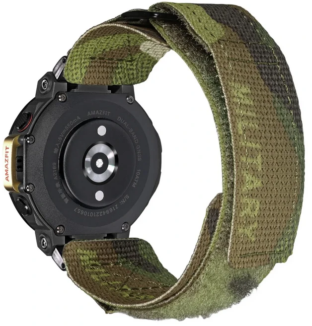 Huami Amazfit T-Rex 3/Pro Hemsut 시계 밴드 직조 루프 디자인이 있는 밀리터리 위장 나일론 스포츠 스트