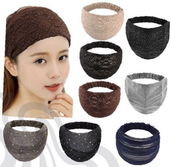 성인여성 니트소재 넓은폭 이마덮개 헤어정리 주방작업 세수 화장 운동 요가