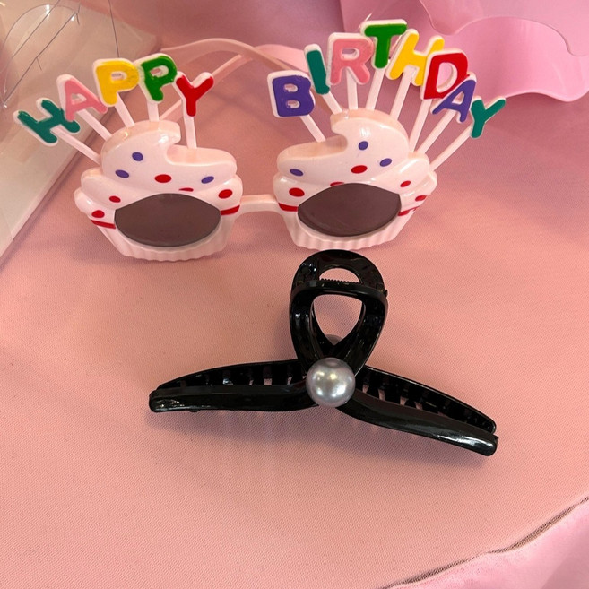 여성 머리 집게핀 고급 블랙 진주 초대형 사이즈 13cm 15cm