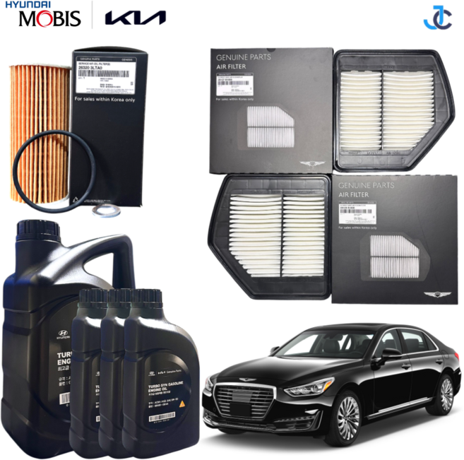 제네시스 EQ900 순정 엔진오일세트, 1세트, 3.3 터보 7L 5W30