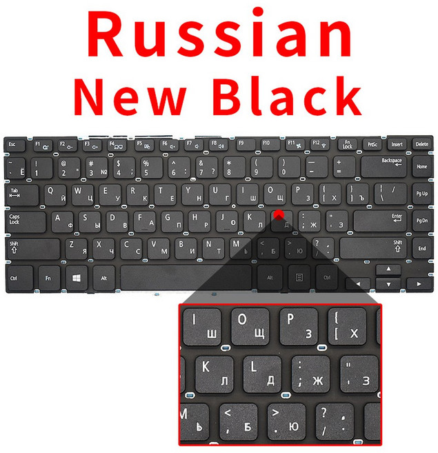 미국 블랙 노트북 키보드 영어 교체 삼성 355V4C NP355E4C 350E4C 355v4x 3445VX 350V4C 3445VC 신제품, 없음, 2) RU New Black
