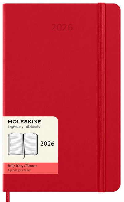 2026 몰스킨 다이어리 하드커버/스칼렛 레드 - 데일리 라지, 1개, 스칼렛 레드