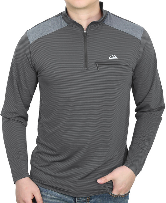 마운티스트 스트라이프 쿨링 집업 긴팔티 쿨냉감 기능성