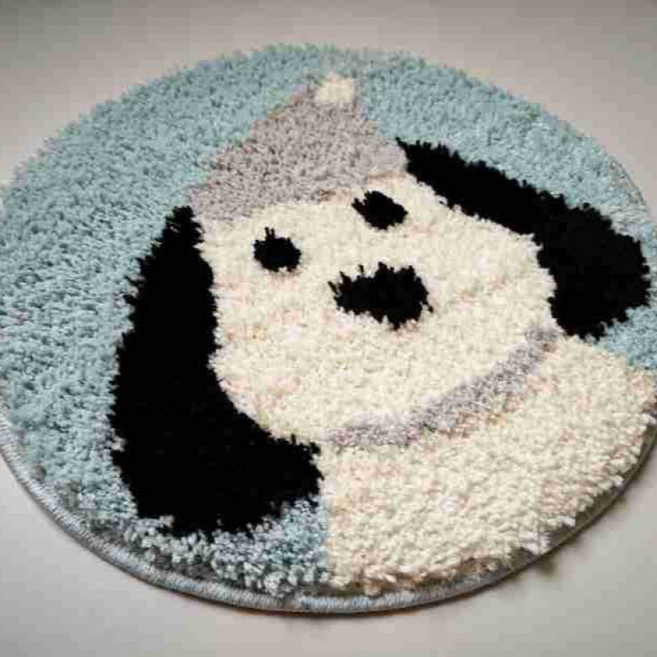 해피유통 유아 아동용 귀여운 캐릭터 원형 방석 소프트 플러시 체크 무늬 좌석 쿠션 사계절 사용 가능, 40*40센티미터., 27