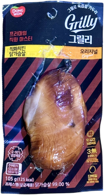 동원F&B 그릴리 직화치킨 닭가슴살 오리지날/냉장-아이스포장, 105g, 10개