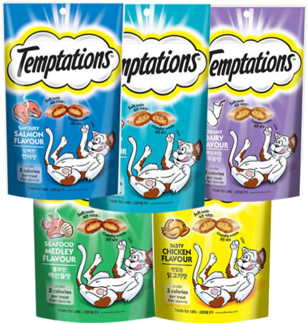 템테이션 고양이 보양식 길냥이 길고양이 고양이 스낵 간식 닭고기/참치/연어/해산물/우유 5종 75g, 1개