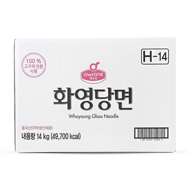쉐프원 화영 당면 14kg 대용량 업소용 잡채 식자재, 1개, 1g