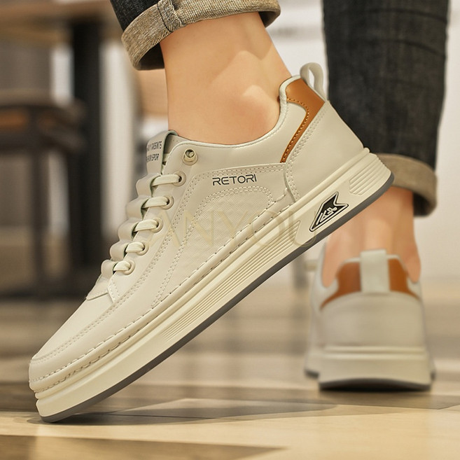 봄용 남성 가벼운 통기성 아웃도어 운동화 미끄럼방지 내마모성 캐주얼 트렌디 보드슈즈 두꺼운 밑창 신발