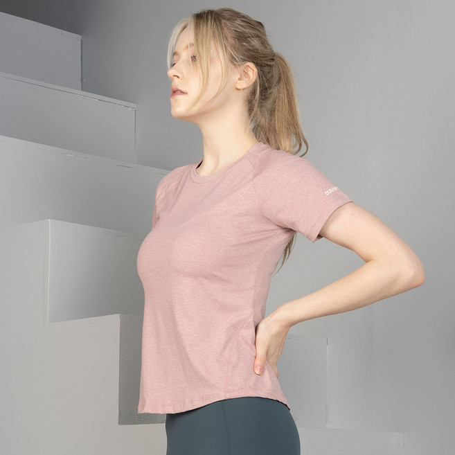 뒤란 베이직 스트레치 티셔츠 3076@필라테스 점핑 요가 줌마댄스 스피닝~엑티비티한 운동 추천~베이직핏 소재쫀쫀 여성 티셔츠@편안함의 끝판왕~사방스판_뉴코아울산점 뒤란