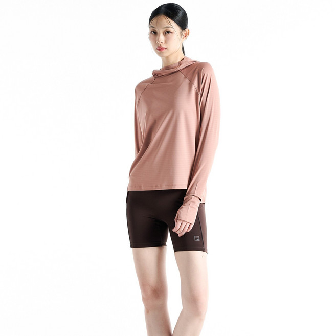 휠라 휠라 공식 여 러닝 메쉬 후드 긴팔티 (FS253RL02F005_670)