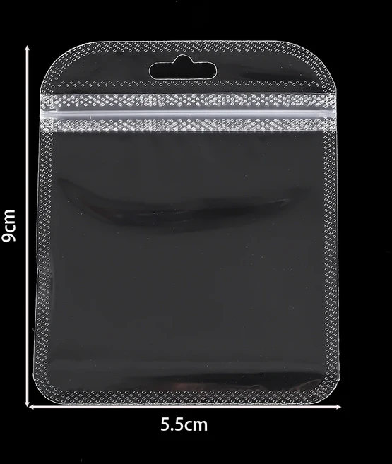 투명 플라스틱 보석 패키지 가방 산화 방지 정리함 디스플레이 목걸이 보관 OPP 자체 밀봉 파우치 50 개, 08 5.5x9cm