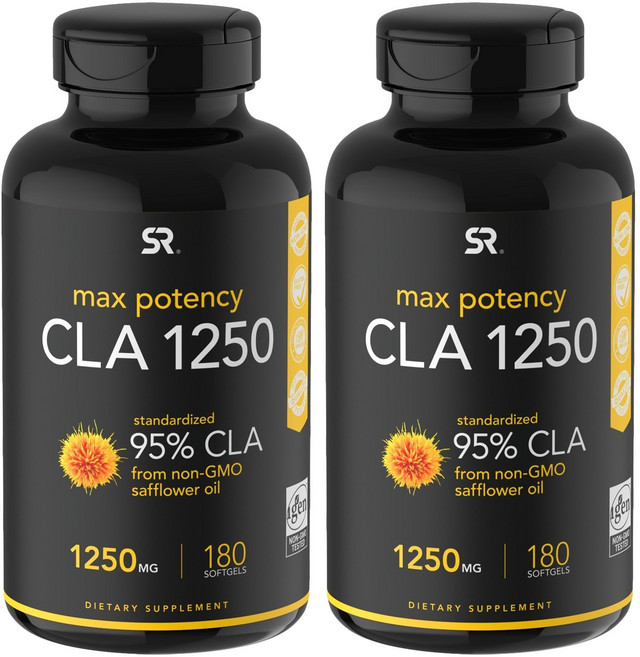 SPORTS RESEARCH CLA紅花籽油軟膠囊 1250mg 無麩質, 180顆, 2罐