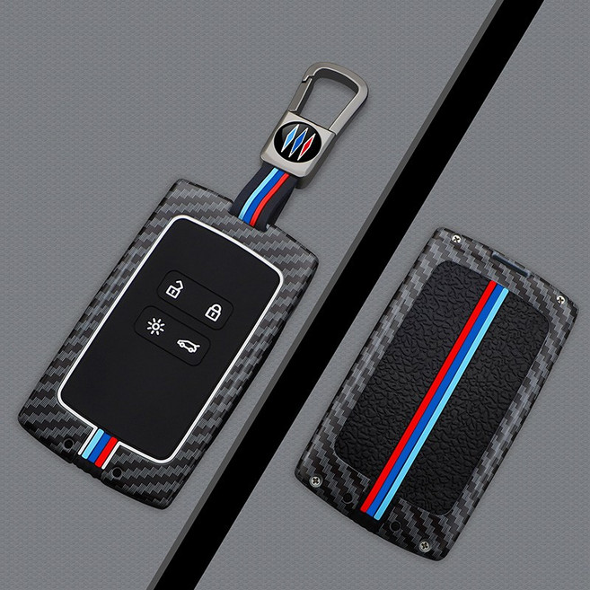 메탈릿 르노 호환 메탈 키케이스 키커버 키링 키홀더 SM6 QM3 QM6 XM3 콜레오스, R-2, 카본