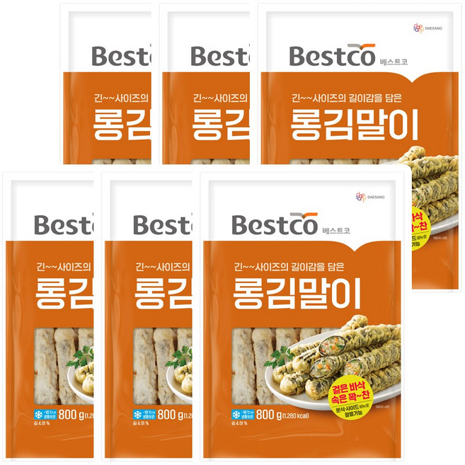 대상 베스트코 롱김말이 튀김, 6개, 800g