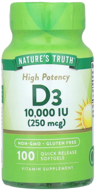 아이허브 네이처스 트루스 비타민D3 고효능 250mcg 소프트젤 100정, NTH10070, 1개 - 쿠팡