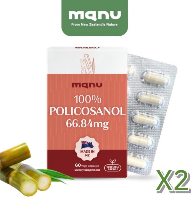 마누 사탕수수 폴리코사놀 66.84mg 뉴질랜드 해외 직구, 2개, 60정