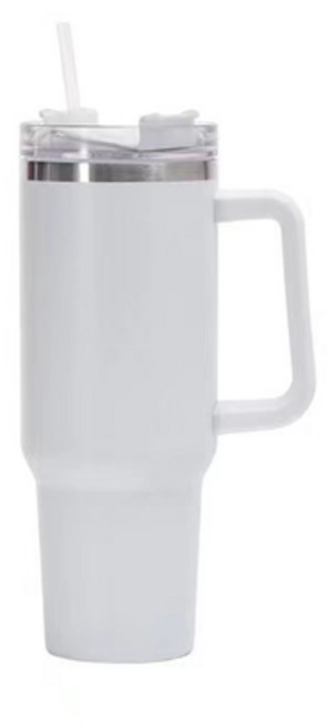 미유 스텐 대용량 손잡이 텀블러 + 빨대포함, 1개, 1.8L, 화이트