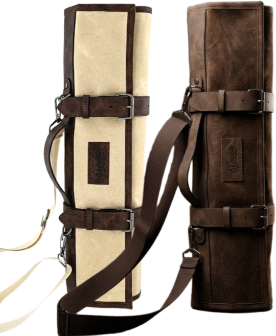 칼가방 10슬롯 사시미칼 왁스캔버스 16oz 엘코요테, 1개, 다크브라운