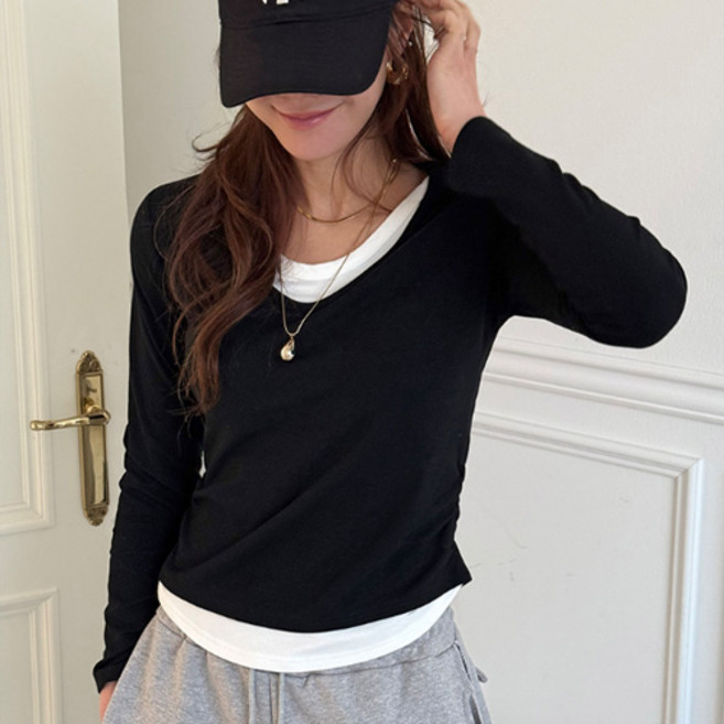 [난닝구]켄비우 배색레이어드티