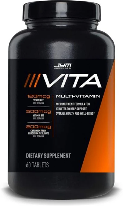 JYM Supplement Science Vita JYM Sports Multivitamin & Mineral Support Vitamin A C B6 B12 E K, Nutritional Supplement, 1개, 60정 - 쿠팡