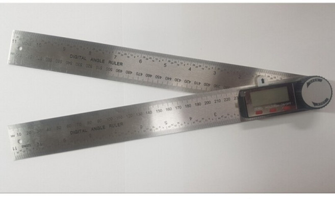 디지털 각도자 30cm - 0-300mm 스테인리스 각도기 - 360도 각도 측정 - Open Lock 다이얼 - 배터리 포함, 1개