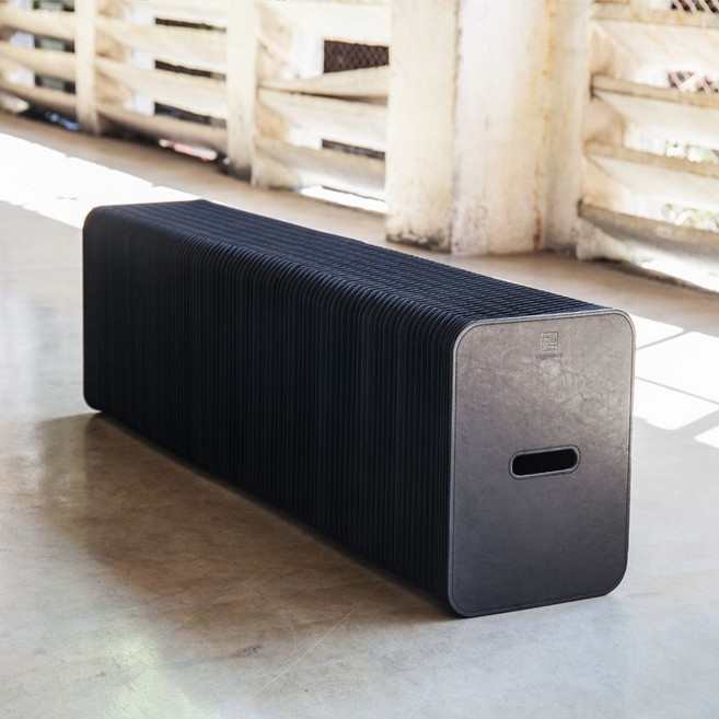 종이가구 크래프트 아코디언식 접이식 종이의자 스툴 거실용 가볍고 카페형 4개 세트, 10.검은42cm길이120-150