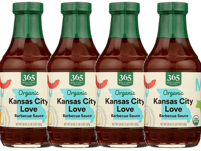365 Whole Foods Market 365 홀푸드마켓 바베큐 소스 캔사스 시티 러브 510g, 4개